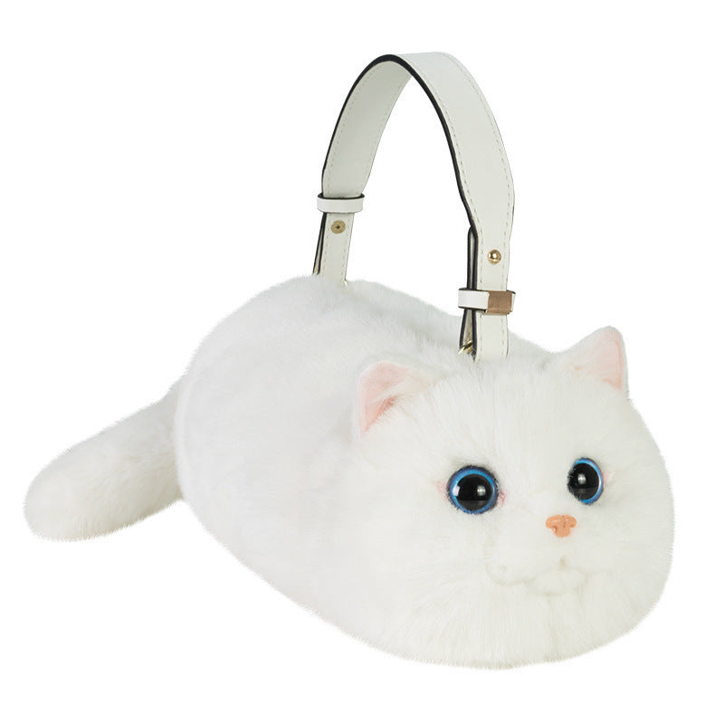 Simulated Three-Color Cat Shoulder Bag Handbag