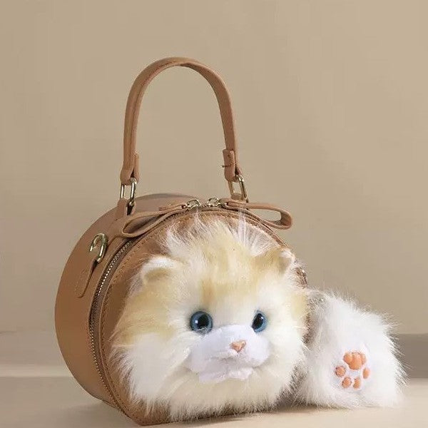Cute Ragdoll Cat Single Shoulder Crossbody Small Round Bag