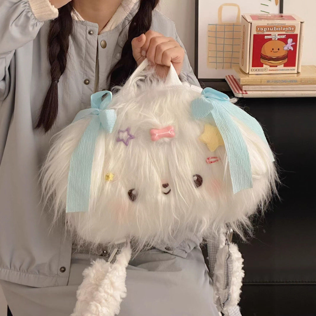 Fry Hairpin Sloppy Puppy Crossbody Backpack