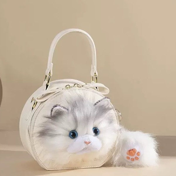 Cute Ragdoll Cat Single Shoulder Crossbody Small Round Bag