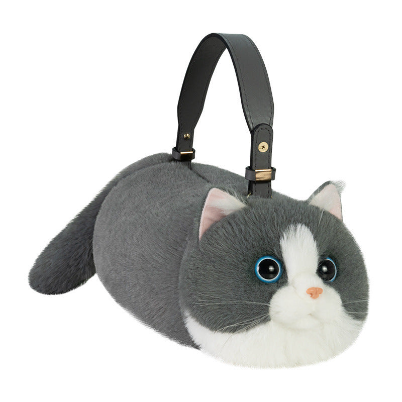 Simulated Three-Color Cat Shoulder Bag Handbag